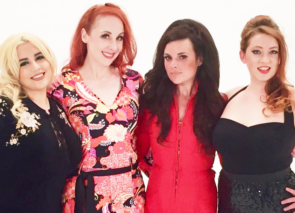 Dancers Ruby Joule, Frostine Shake, Rose, and Jolie Goodnight on the set of "Can't Stop Shakin'"