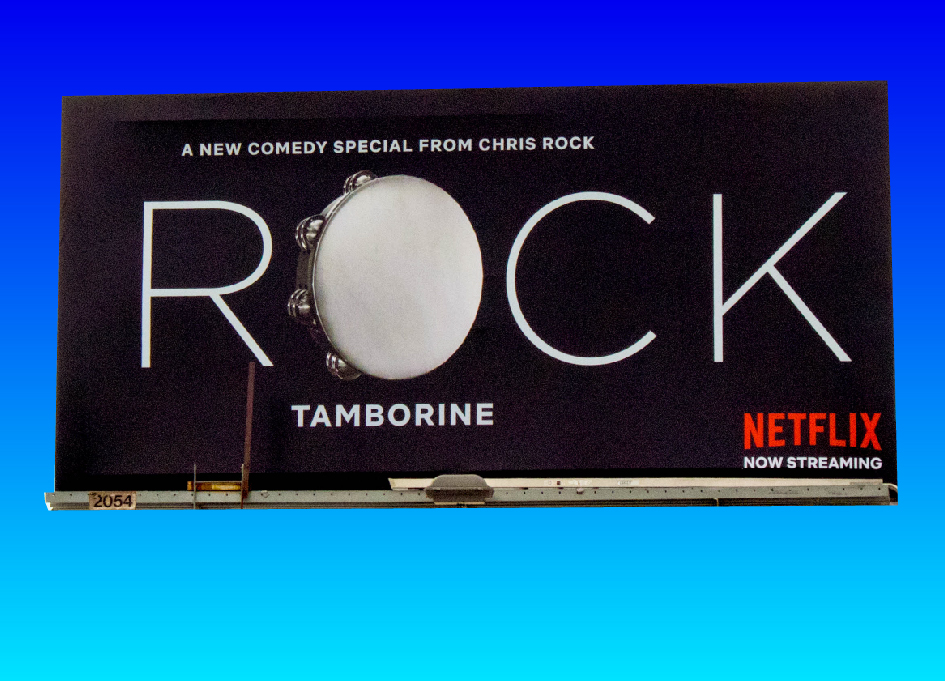 The reveal billboard for Chris Rock's "Tamborine"