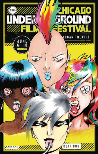 The 25th Chicago Underground Film Festival poster (art: Amy Davis: design: Dan Streeting)