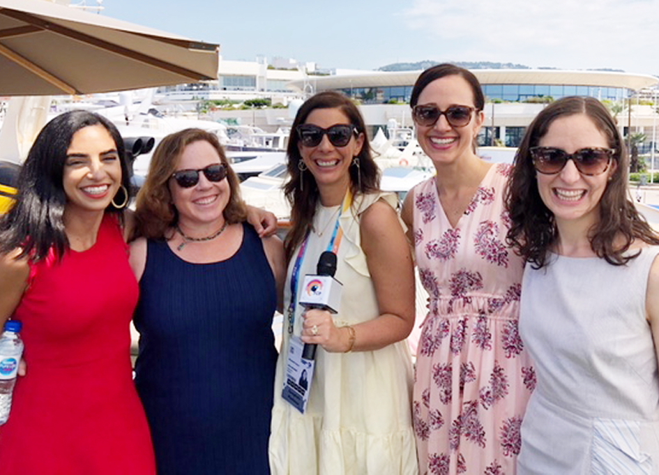 CNET's Sharon Profis, 3% Movement's Kat Gordon, FCB's Liz Taylor, AB InBev's Jodi Harris,, VP, Marketing Culture & Learning; and NYTims' Emily Steel in Cannes