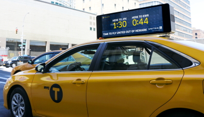 The campaign offers constantly-updating commuter times to passengers throughout NYC