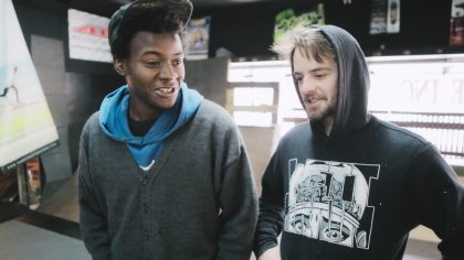 Keire and Zack at a skatepark