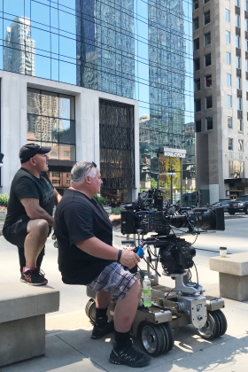 Director Mark Schimmel and DP Bill Nielsen on location