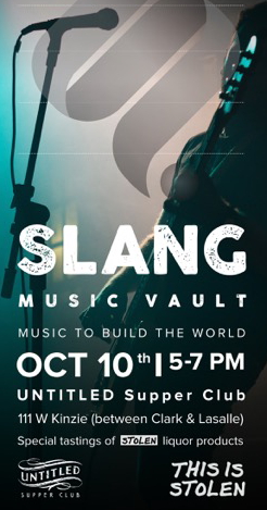 Slang will host a "sharing event" at Untitled on October 10