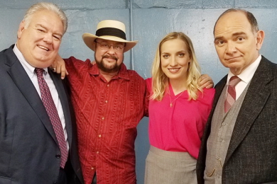 Director Robert Alaniz and cast (second from left)