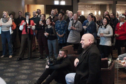Friends, former coworkers, and associates wish Moskal a fond farewell
