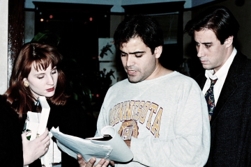Mary McCloud, Jerry Vasilatos, and Michael Kelly on the set of "Solstice"