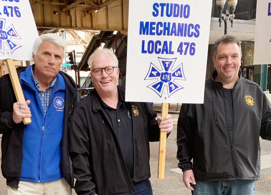Local 476 recording secretary Dick Oakes, President Bradley Matthys, and Vice President Joe Connelly