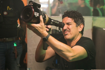 Cinematographer Abraham Martinez captures footage for 