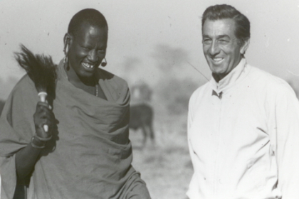 Meier filming on-location in Africa