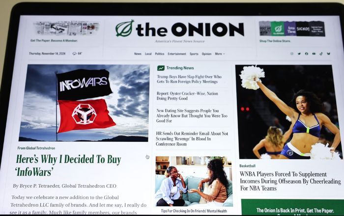 The Onion buys Alex Jones’ Infowars; faces challenges